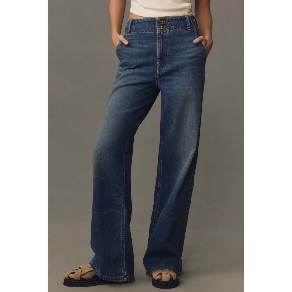 Pilcro Anthropologie Eventide High-Rise Wide-Leg Trouser Jeans Size 28